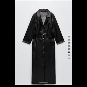 NWT ZARA Fauz leather shirtdress